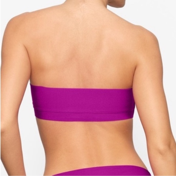 SKIMS KNIT SWIM BANDEAU BIKINI TOP NWT SW BND 0181 Lollipop removable straps - Picture 4 of 10